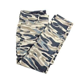 NYDJ Ami Skinny Womens Size 14 Layered Camo Seastone Not Your Daughters Jeans